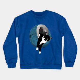 Cute Tuxedo cat in in his Igloo 3 Copyright TeAnne Crewneck Sweatshirt